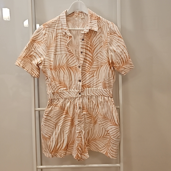 Palm print short playsuit - Picture 1 of 3